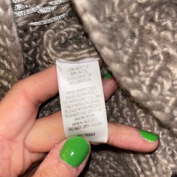 Anthropologie Kenji Cardigan Hooded Knit Fair Isle Print Short Sleeve - Picture 5 of 7